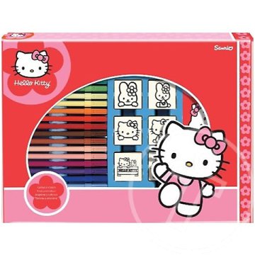 Hello Kitty 7db-os nyomdaszett filctollakkal