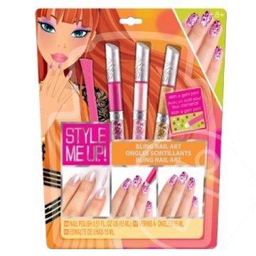 Style ME Up! Rózsaszín csillogó körömdíszító szett