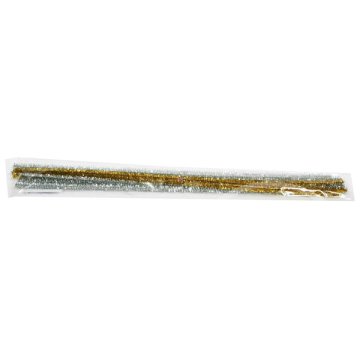 Zsenília drót 30 cm - ezüst-aranyszínű