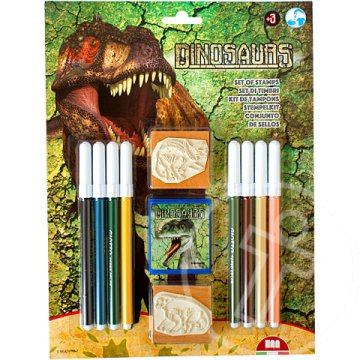 Dinoszauruszos nyomdaszett 8db filctollal