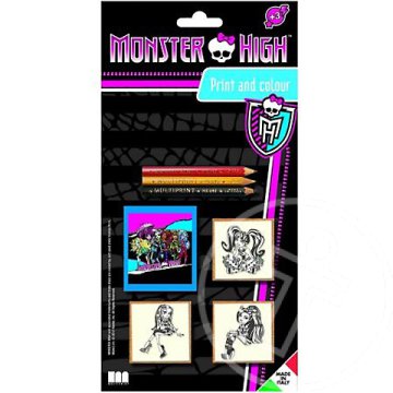 Monster High 3db-os nyomdaszett színes ceruzákkal