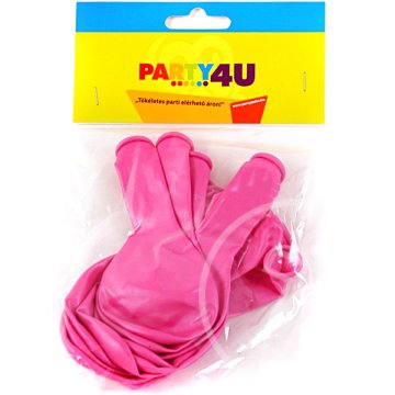 Rózsaszín metál 26 cm-es lufik - 10 db