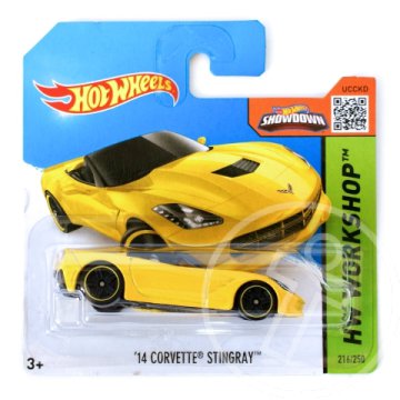 Hot Wheels: ''14 Chevrolet Corvette Stingray kisautó 1/64 sárga - Mattel