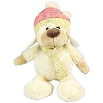 Jegesmedve plüssfigura sapkában - 30 cm