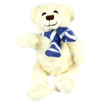 Jegesmedve plüssfigura sállal - 20 cm