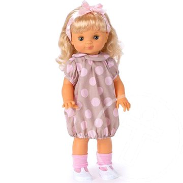 Carina baba pöttyös ruhában 44cm