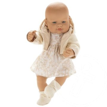 Lány baba bézs ruhában 42 cm