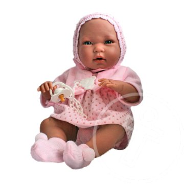 Csecsemő baba rózsaszín kardigánban 36cm