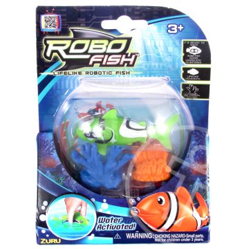 RoboFish elemes robothal korallal - zöld cápa