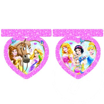 Disney hercegnők és állatkák szív alakú zászló