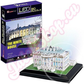 Fehér Ház világító 3D puzzle 56db - CubicFun