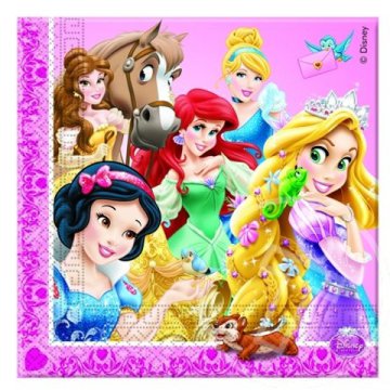 Disney hercegnők és állatkák papírszalvéta 33x33 cm 20 db