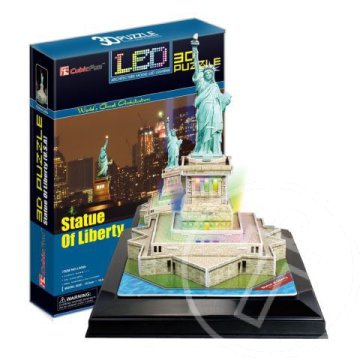 Szabadság szobor világítással 3D puzzle 37db - CubicFun