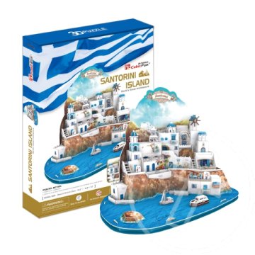 Szantorini sziget (Görögország) 3D puzzle 129db-os szett - CubicFun