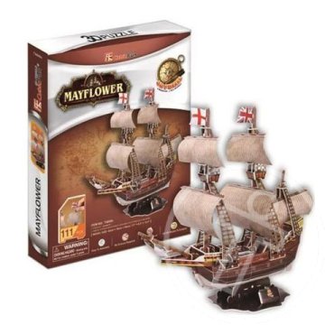 Mayflower vitorláshajó 3D puzzle 111db-os szett - CubicFun