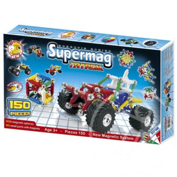 Supermag: Tryron kék 150 db-os mágneses játék