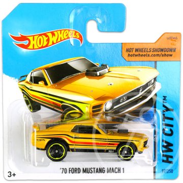 Hot Wheels City: 70 Ford Mustang Mach 1 kisautó - Citromsárga