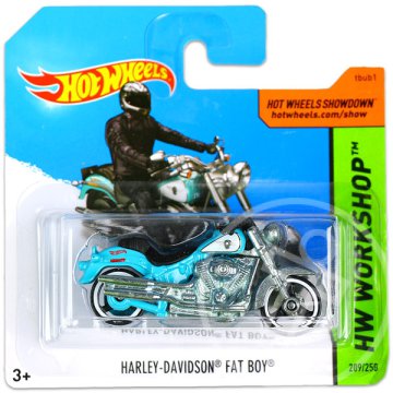 Hot Wheels Workshop: Harley-Davidson Fat Boy kismotor - Világoskék
