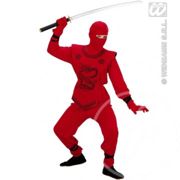 Ninja jelmez gyerekeknek piros színben S méret