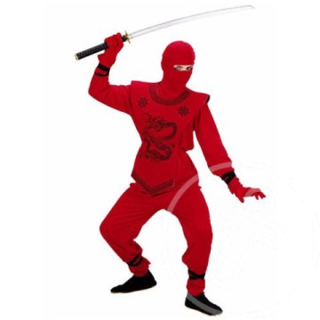 Ninja jelmez gyerekeknek piros színben 158-as méret