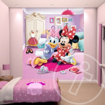 Minnie és Daisy fali tapéta - Walltastic
