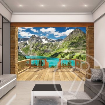 Alpesi kilátás fali tapéta - Walltastic