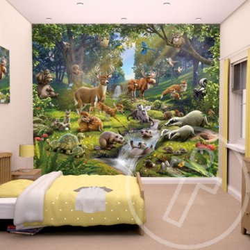 Az erdő állatai fali tapéta - Walltastic