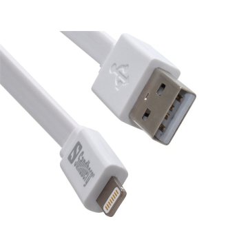 Kábel, csavarodásmentes, lightning - USB, 1m, SANDBERG
