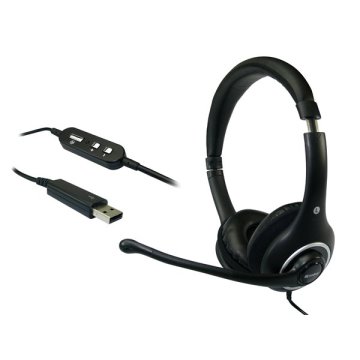 Fejhallgató, mikrofonnal, USB csatlakozás, SANDBERG "Plug`n Talk", fekete