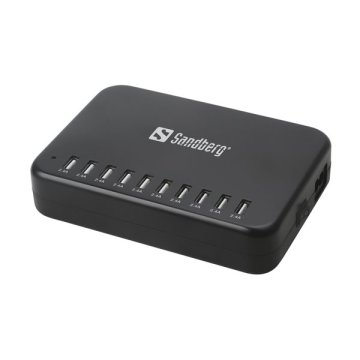 Hálózati töltő, 10xUSB, 10x2400 mAh, SANDBERG "Master Charger Pro"