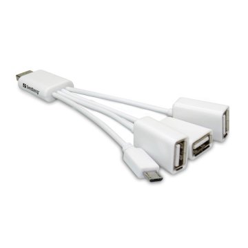 USB elosztó-HUB, 3 USB port, 1 microUSB port, SANDBERG