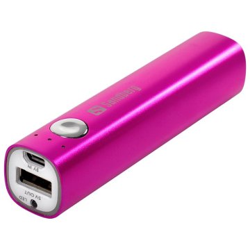 Hordozható akkumulátor, 2200 mAh, SANDBERG, rózsaszín
