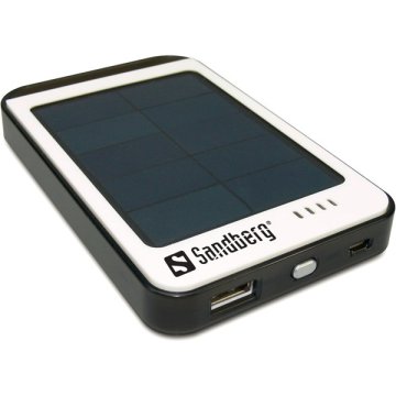 Hordozható akkumulátor, 6000 mAh, napelemes, SANDBERG