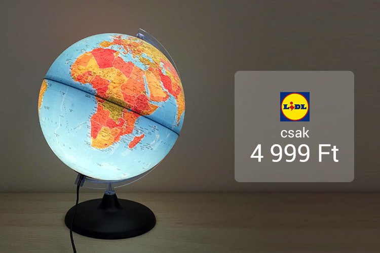 Világító földgömb akció a Lidl-ben