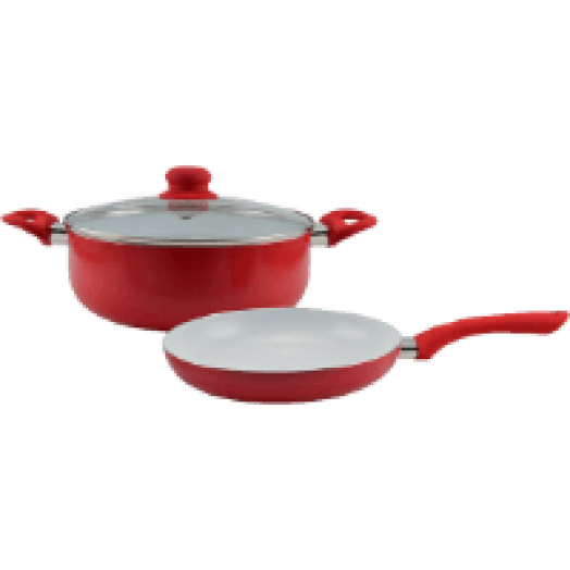 12439 Kerámiabevonatos lábas + serpenyő, 24 cm
