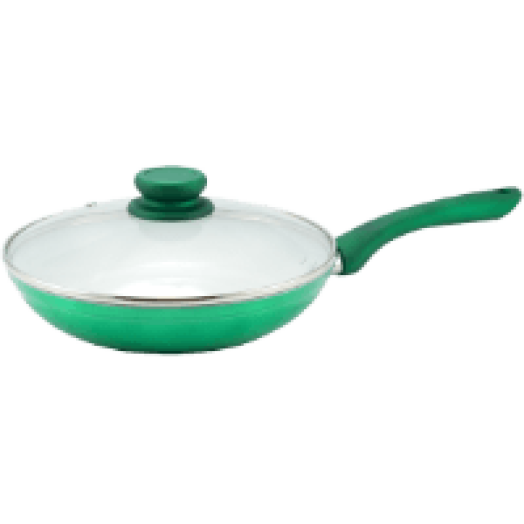 15464 Kerámiabevonatos indukciós serpenyő, üveg fedővel, 24 cm