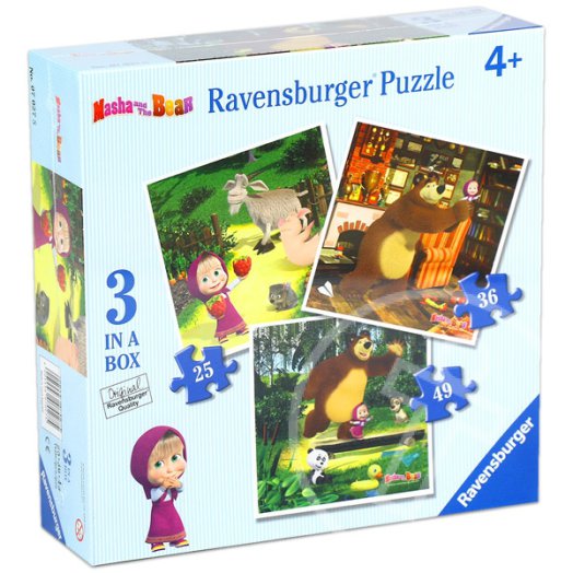 Masha és a Medve: 3 az 1-ben puzzle - 25, 36, 49 darabos