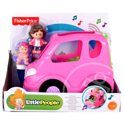 Little People autópajtások - Nagy zenélő rózsaszín autó figurákkal