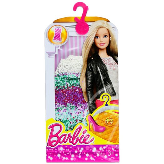 Barbie: ruha - fehér, zöld, lila