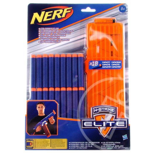 Nerf: N-Strike Elite szivacslövedék utántöltő tárral 18db - Hasbro