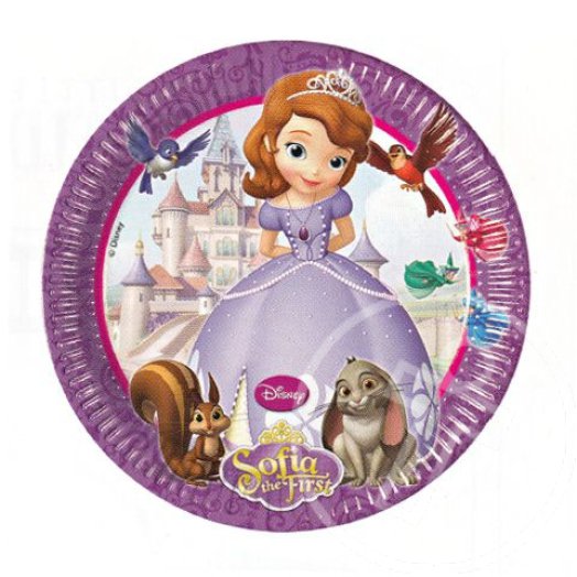 Disney hercegnők: Sofia hercegnő 23 cm-es tányér - 8 db