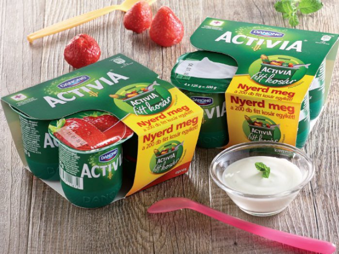 Danone Activia gyümölcsjoghurt, natúr joghurt vagy gyümölcsjoghurt teljes kiőrlésű gabonával