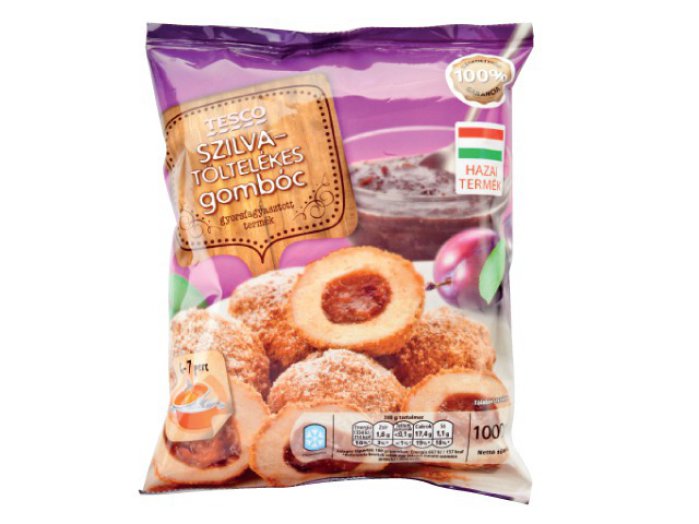 TESCO fagyasztott szilvatöltelékes gombóc