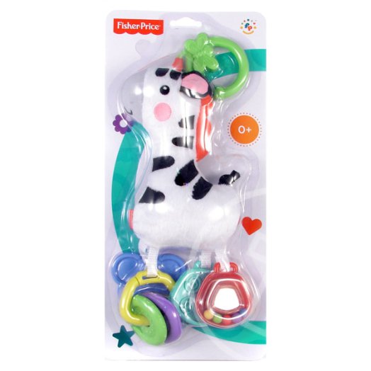 Plüss babakocsi csörgő - zebra