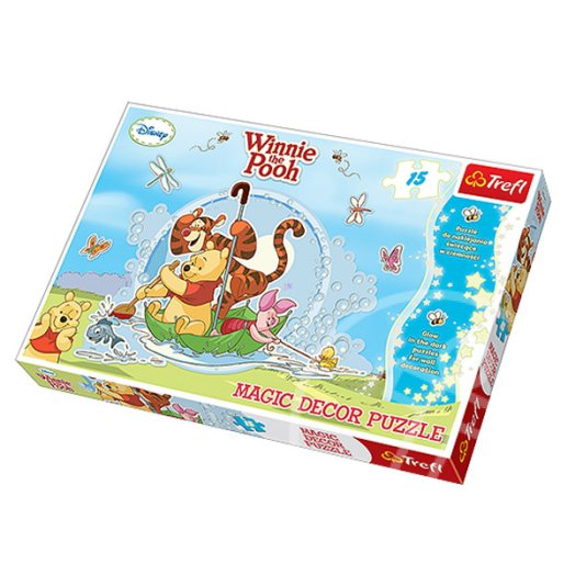 Micimackó: Hajókázás - 15 darabos sötétben világító puzzle