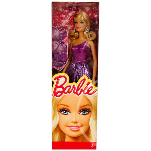 Barbie: Parti Barbie - lila csillogó ruhában