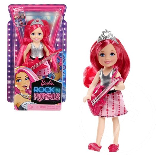 Barbie a Rocksztár hercegnő: Chelsea sztárcsemete baba rózsaszín gitárral