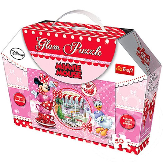 Minnie egér: csillámos puzzle - 50 db