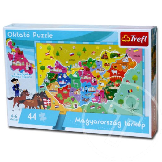 Magyarország 44 db-os térkép puzzle