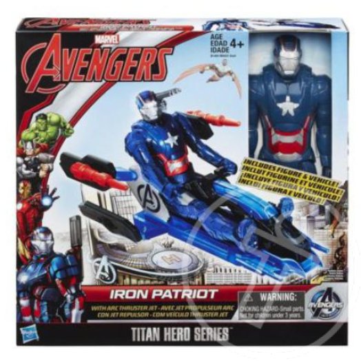 Bosszuallok: Iron Patriot Titánhős 30cm-es figura Arc Thruster repülő járművel - Hasbro